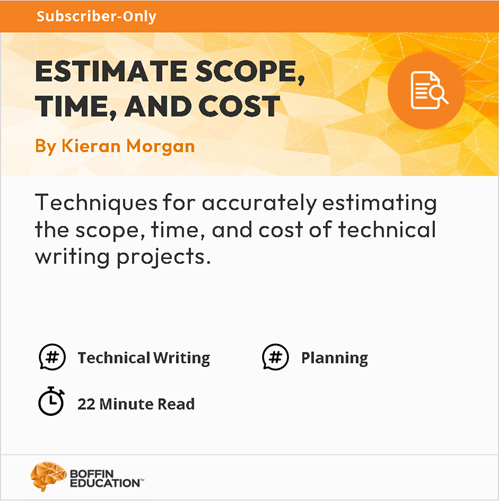 Estimate Scope, Time, and Cost